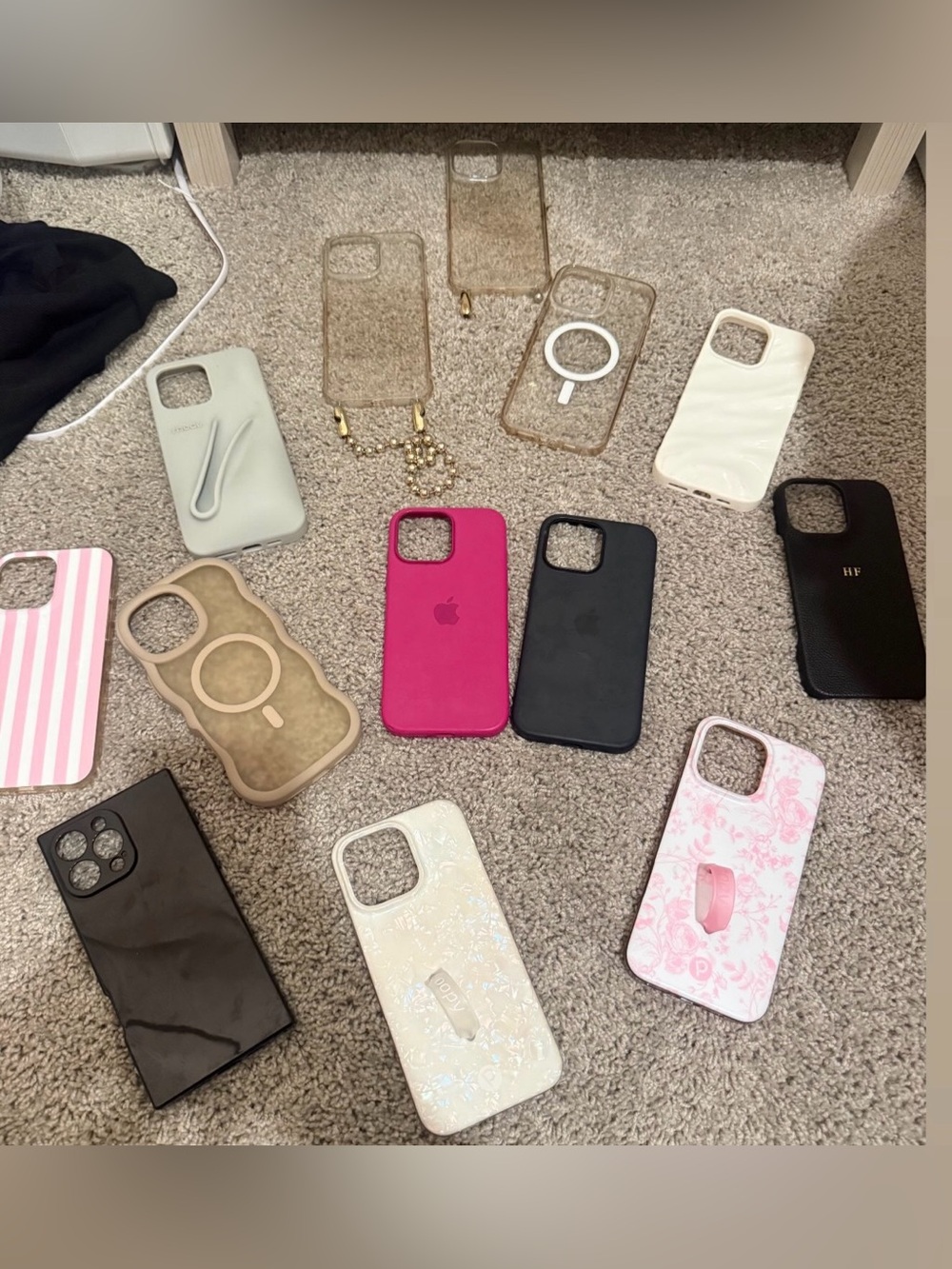 Apple iPhone Case Bundle with Pink, Black, White, Cream & Beige Options
